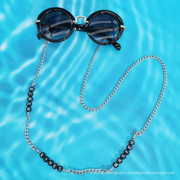 Ins heiße verkaufende silberne Brillenketten Punk Mode Sonnenbrillenkette benutzerdefinierte Buchstaben Brillen Sonnenbrillenkette